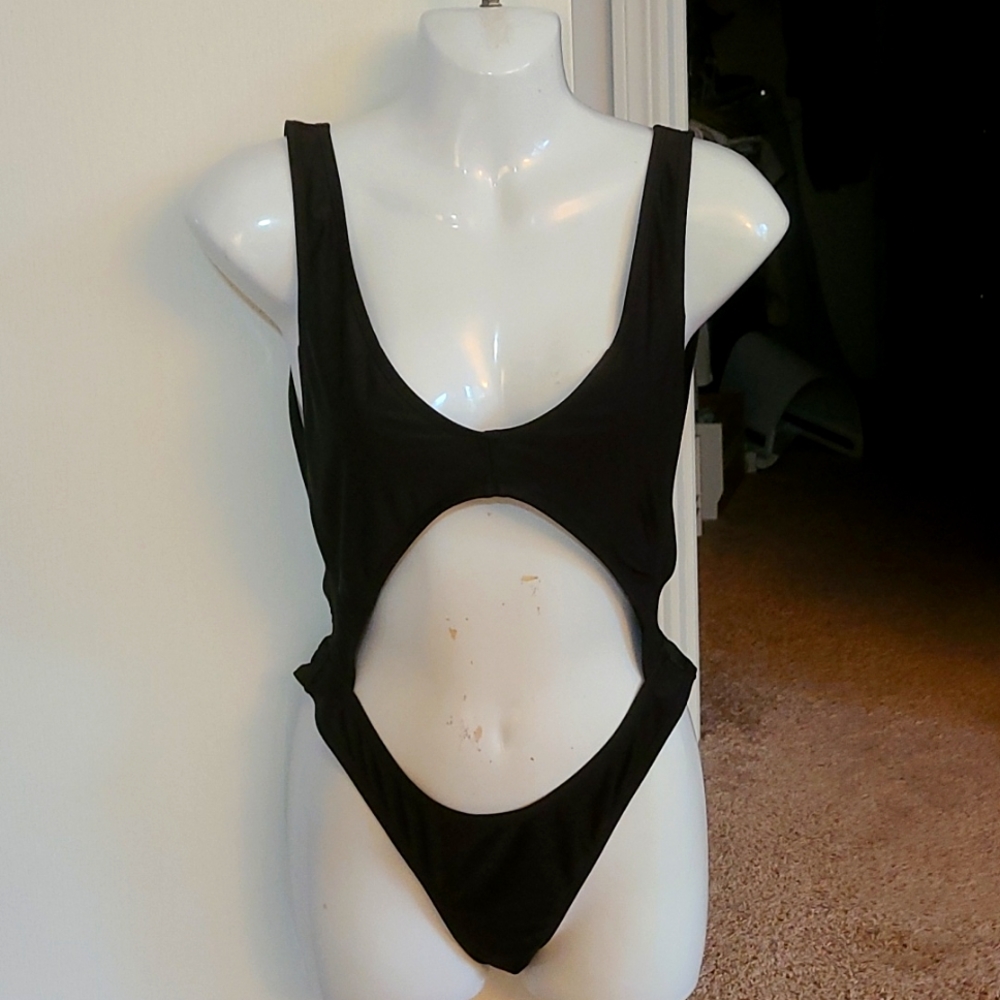 Black sexy monokini bodysuit